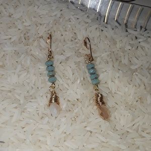 NWT Antique Czech glass +teardrop Earrings